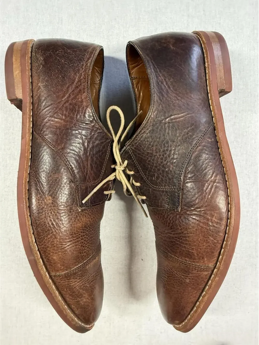 Allen Edmonds Oak Street Cap Toe Derby Shoes Oxfords Sz 12 D Brown Dainite Sole‎